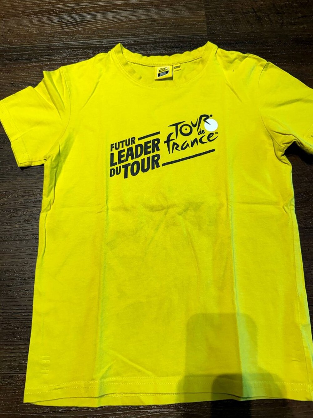 Official Tour de France Futur Leader Kids 10 Yellow Tee Like New